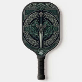 Celtic Green und Silver Sword Pickleball Schläger