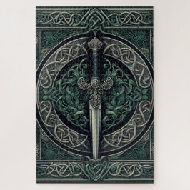 Celtic Green und Silver Sword Puzzle