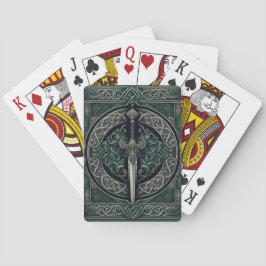 Celtic Green und Silver Sword Spielkarten