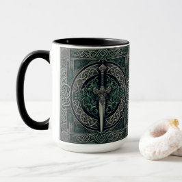 Celtic Green und Silver Sword Tasse