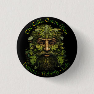 Celtic GreenMan,ancientsymbol,gift for her, Button