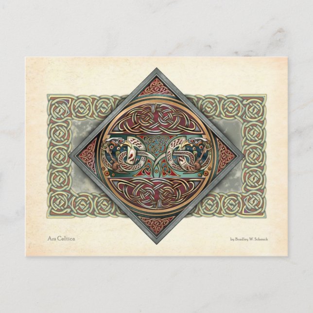 Celtic Griffins Design Postcard Postkarte (Vorderseite)