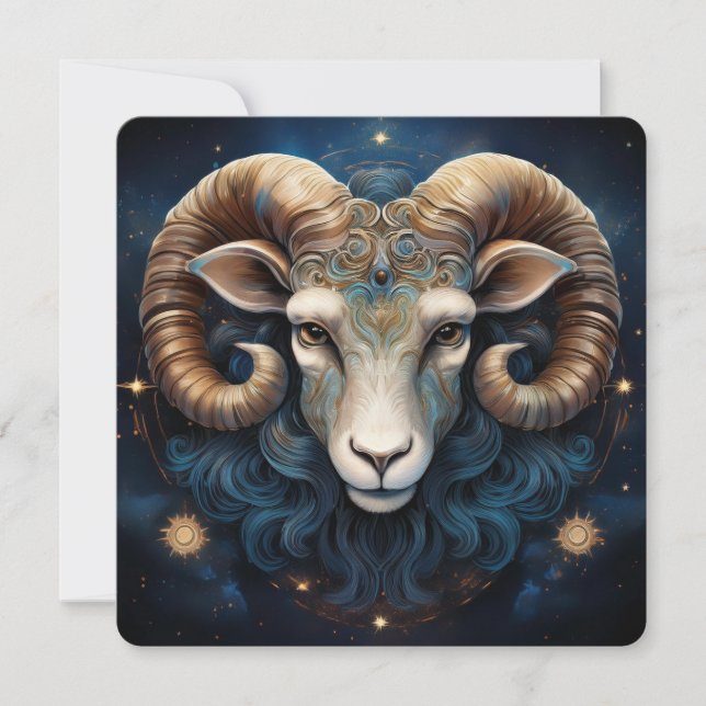 Celtic Guardian Ram Warrior Spirit Aries Art Karte (Vorderseite)