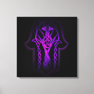 Celtic Hamsa Hand (Lila) Leinwanddruck