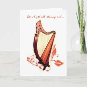 Celtic Harp Birthday Card Karte