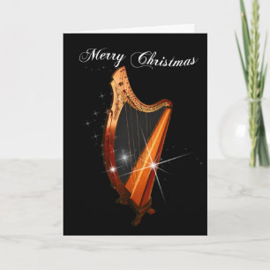 Celtic Harp Christmas Card Feiertagskarte