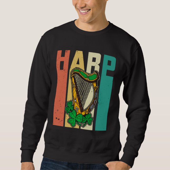 Celtic Harp Instrument Plucked String Harpist Musi Sweatshirt (Vorderseite)