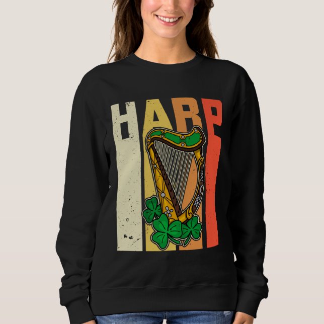 Celtic Harp Instrument Plucked String Harpist Musi Sweatshirt (Vorderseite)