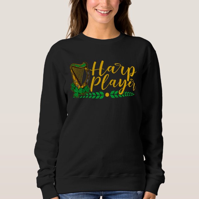 Celtic Harp Instrument Plucked String Harpist Musi Sweatshirt (Vorderseite)