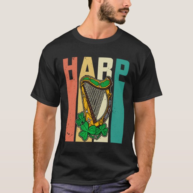 Celtic Harp Instrument Plucked String Harpist Musi T-Shirt (Vorderseite)