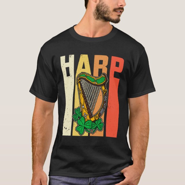 Celtic Harp Instrument Plucked String Harpist Musi T-Shirt (Vorderseite)
