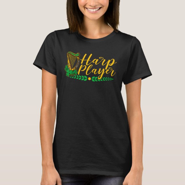 Celtic Harp Instrument Plucked String Harpist Musi T-Shirt (Vorderseite)