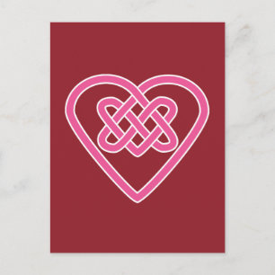 Celtic Heart Postcard - Red Background Postkarte