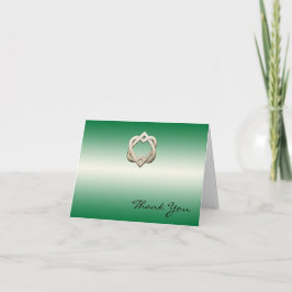 Celtic Hearts on Green Gradient Vielen Dank Dankeskarte