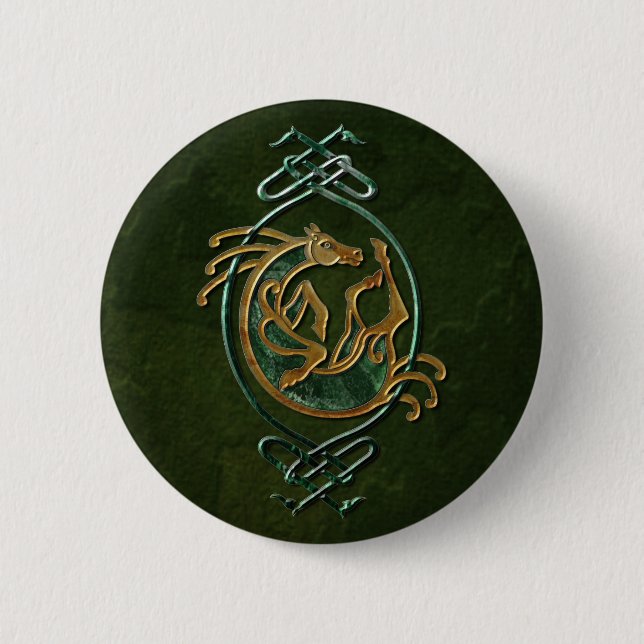 Celtic Horse Knüpfarbeit - Stone Button (Vorderseite)