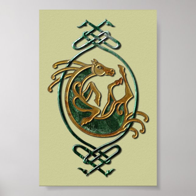 Celtic Horse Knüpfarbeit - Stone Poster (Vorne)