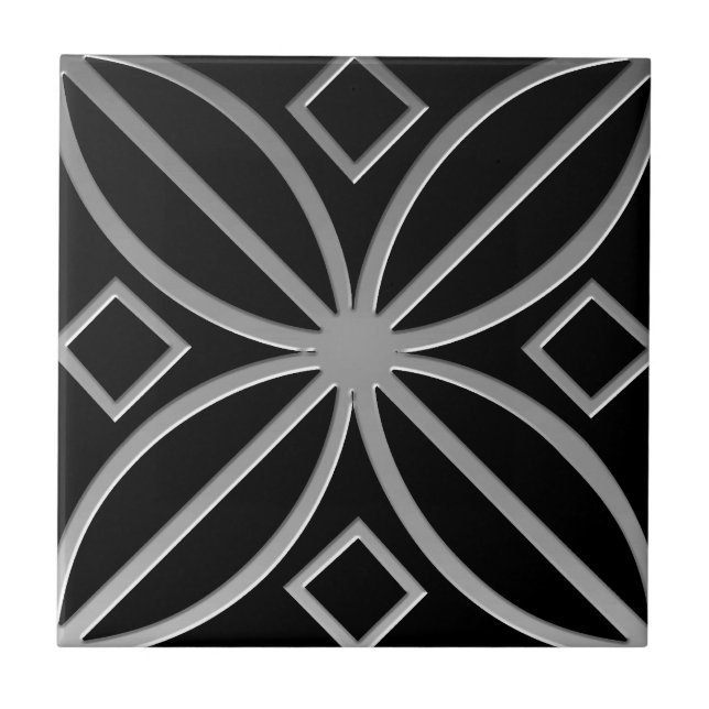 Celtic Inspiriert Tile # 4 grau Stainless Steel Lo Fliese (Vorderseite)