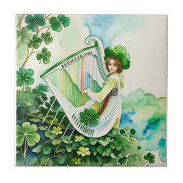 Celtic Irish Harp Art Tile Fliese