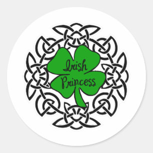 Celtic Irish Princess Runder Aufkleber