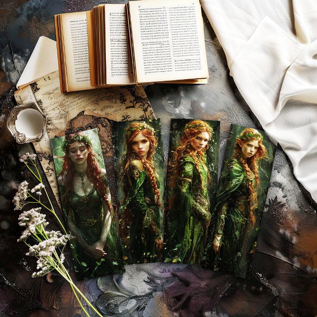 Celtic Irish Women Lesezeichen, Fantasy Lesezeiche (a collection of celtic irish women bookmarks)