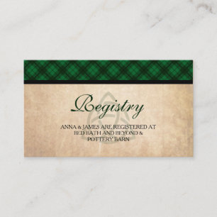 Celtic Kariert Wedding Registry Card Begleitkarte