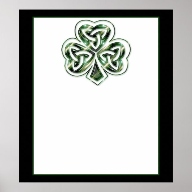 Celtic Kleeblatt Design 2 Poster/Print 2 Poster (Vorne)