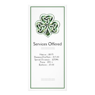 Celtic Kleeblatt Design 2 Services Rack Card 2 Werbekarte