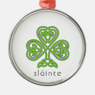 Celtic Kleeblatt Green St. Patrick's Day Slainte Ornament Aus Metall