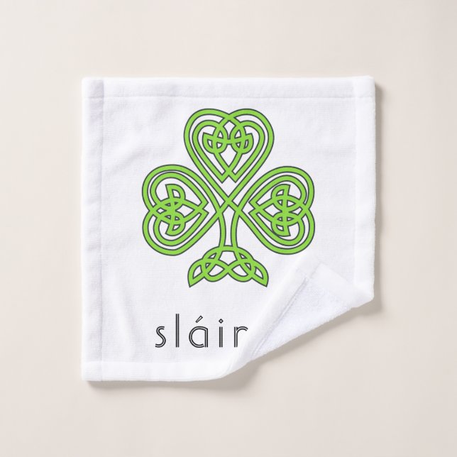 Celtic Kleeblatt Green St. Patrick's Day Slainte Waschlappen (Waschlappen)
