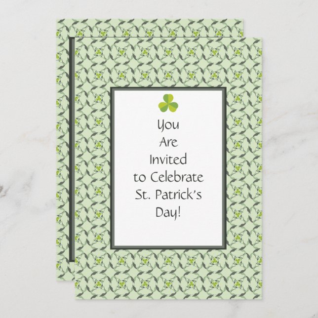 Celtic Kleeblatt Pattern St. Patrick's Day Party Einladung (Vorne/Hinten)