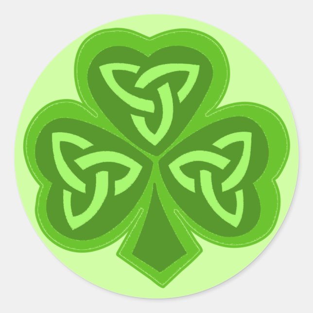 Celtic Kleeblatt Saint Patrick's Day Runder Aufkleber (Vorderseite)