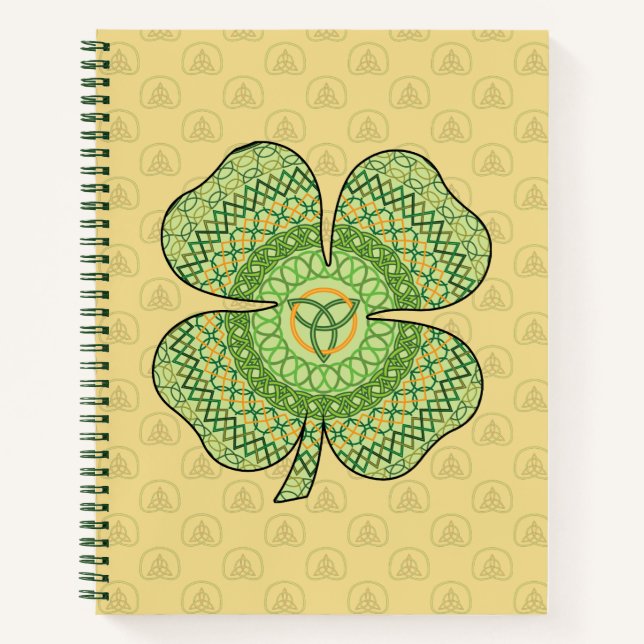 Celtic Kleeblatt Spiral Notebook Notizbuch (Vorderseite)