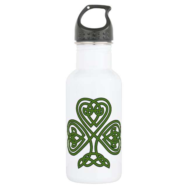 Celtic Kleeblatt - St Patricks Day Edelstahlflasche (Vorderseite)
