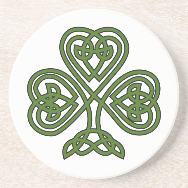 Celtic Kleeblatt - St Patricks Day Getränkeuntersetzer (Vorne)