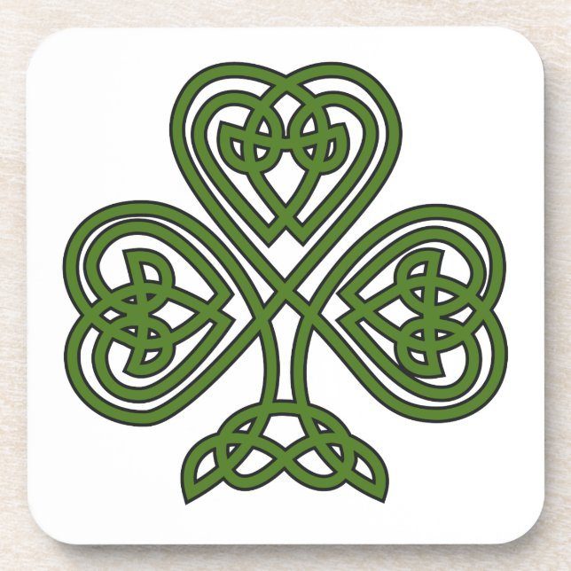 Celtic Kleeblatt - St Patricks Day Getränkeuntersetzer (Vorderseite)