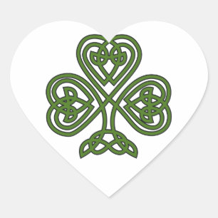 Celtic Kleeblatt - St Patricks Day Herz-Aufkleber