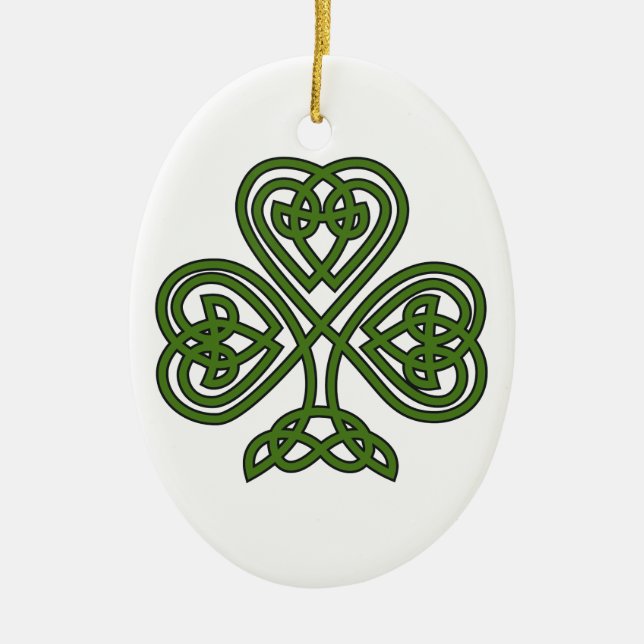 Celtic Kleeblatt - St Patricks Day Keramik Ornament (Vorne)