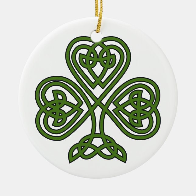 Celtic Kleeblatt - St Patricks Day Keramik Ornament (Vorne)