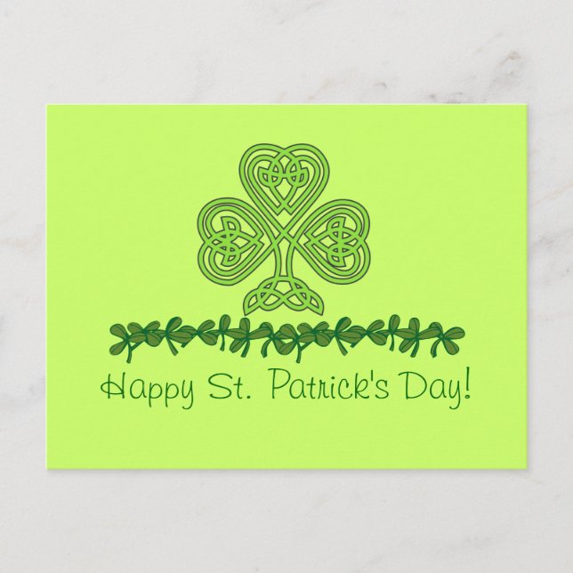 Celtic Kleeblatt St. Patrick's Day Postcard Postkarte (Vorderseite)