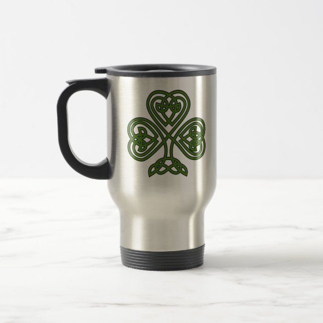 Celtic Kleeblatt - St Patricks Day Reisebecher (Links)