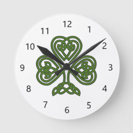 Celtic Kleeblatt - St Patricks Day Runde Wanduhr