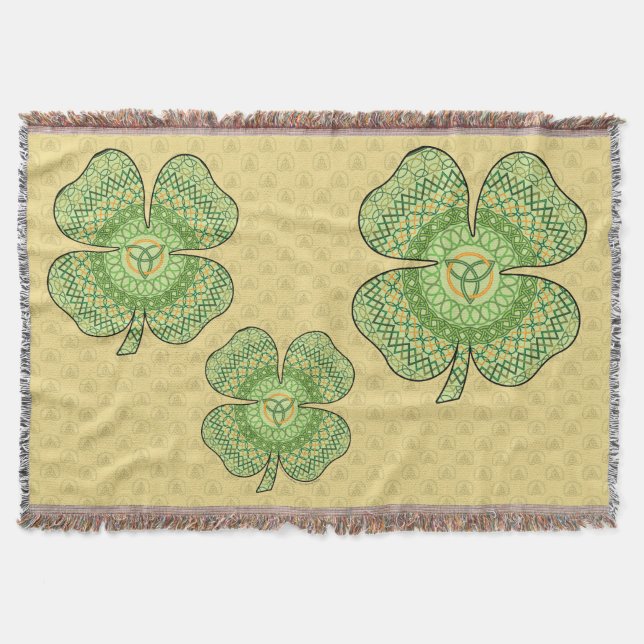 Celtic Kleeblatt Throw Blanket Decke (Vorderseite)