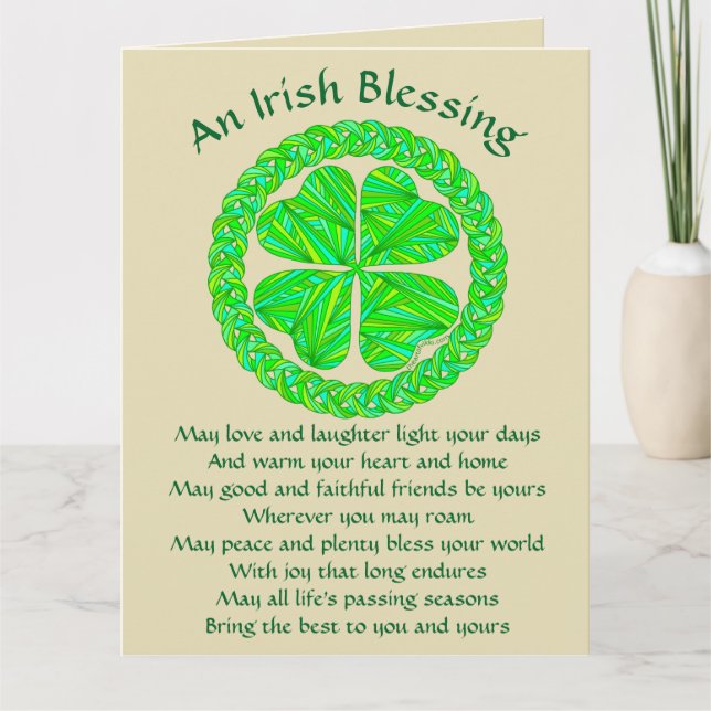Celtic-Kleeblatt Z irisches Segen Karte (Vorderseite)