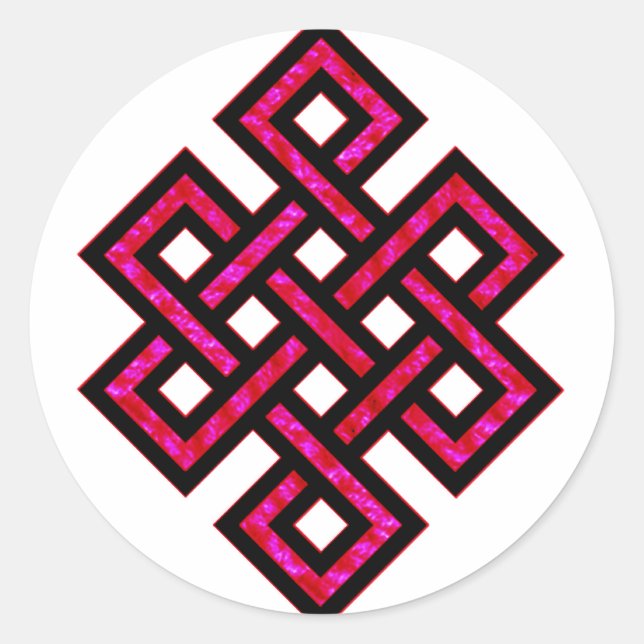 Celtic Knot 10 Red Runder Aufkleber (Vorderseite)