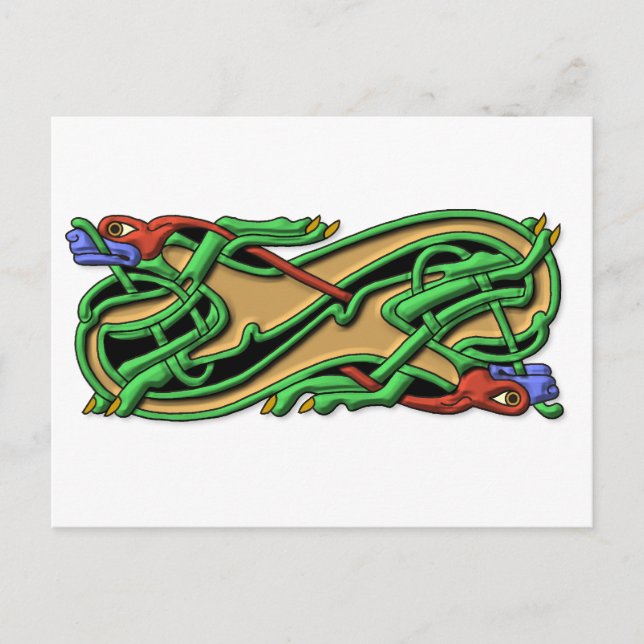 Celtic Knot 2 dogs - Farben Postkarte (Vorderseite)