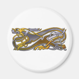 Celtic Knot 2 dogs - Gold und Silber Magnet