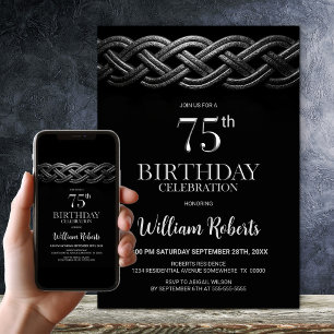 Celtic Knot 75. Geburtstagsparty Einladung
