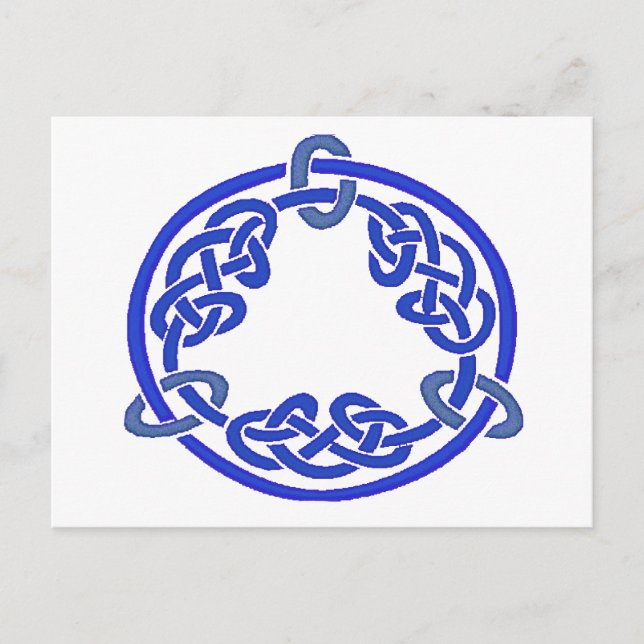 Celtic Knot 7 Blue Postkarte (Vorderseite)