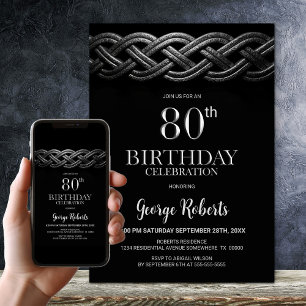 Celtic Knot 80. Geburtstagsparty Einladung