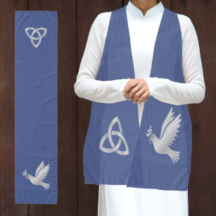 Celtic Knot and Dove Minister Stole (Dark Blue) Schal